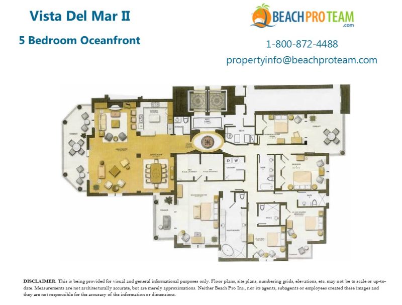Grande Dunes - Vista Del Mar Valencia Floor Plan - 5 Bedroom Oceanfront